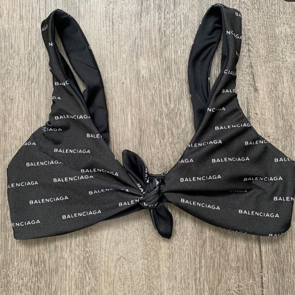 Custom Fashion Inspired Tie Front Swimsuit Top NWT